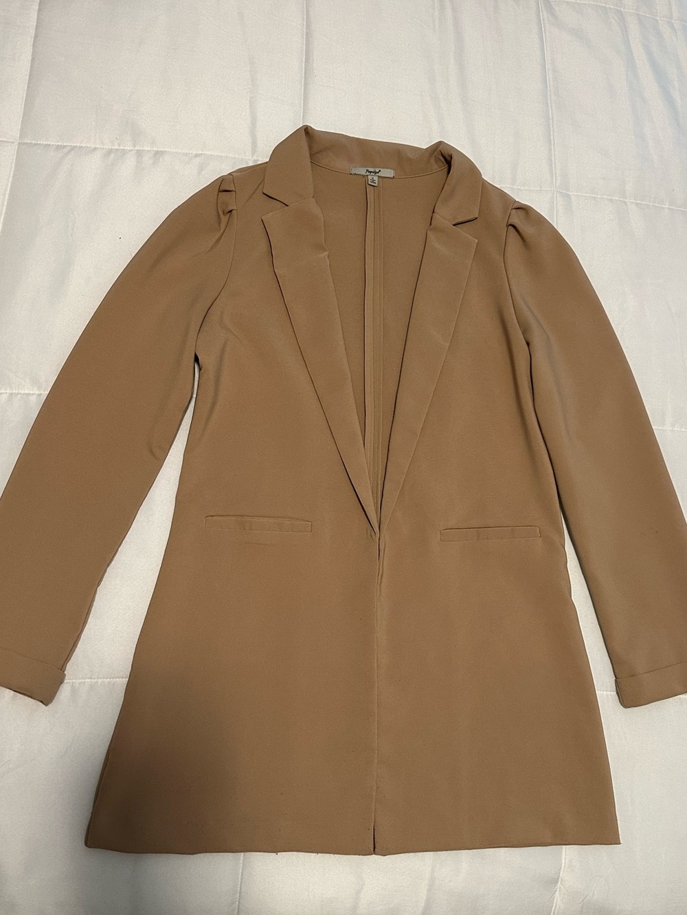 Papaya Tailored Long Blazer Jacket - Camel Brown